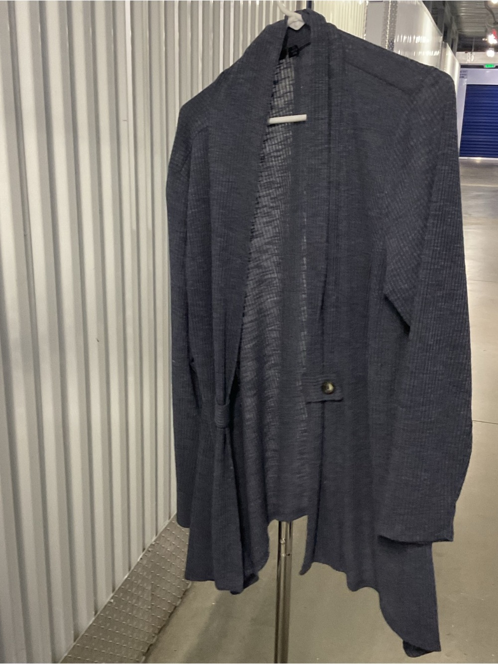 Open-Front Lightweight Cardigan Sweater in Slate